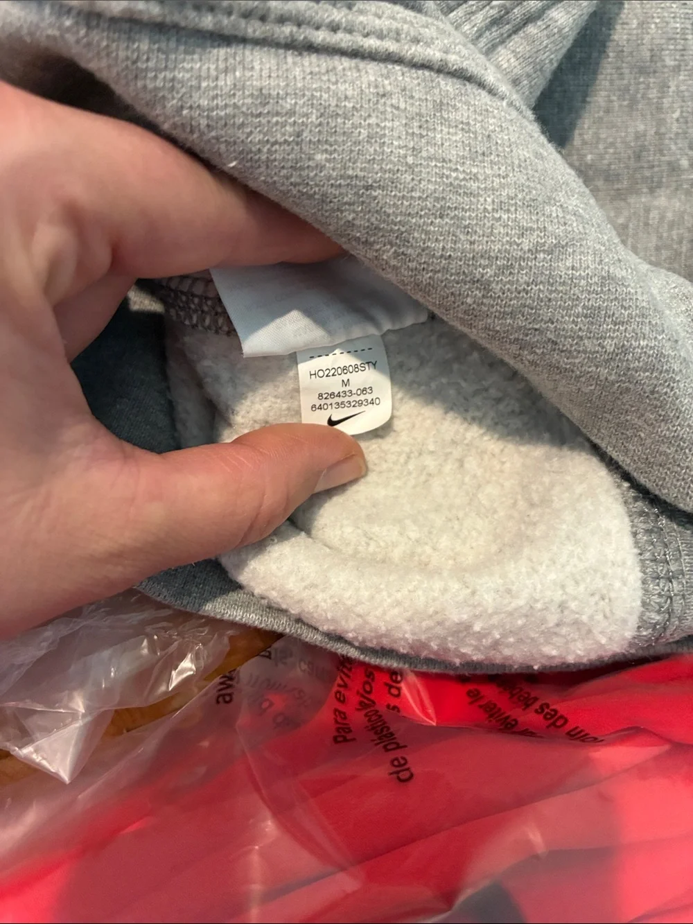 Nike grey cotton hoodie with‎ embroidered swoosh Size M